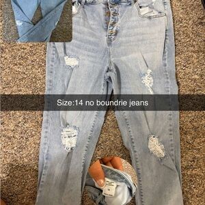 No Boundaries Light Blue Ripped Boyfriend Jeans